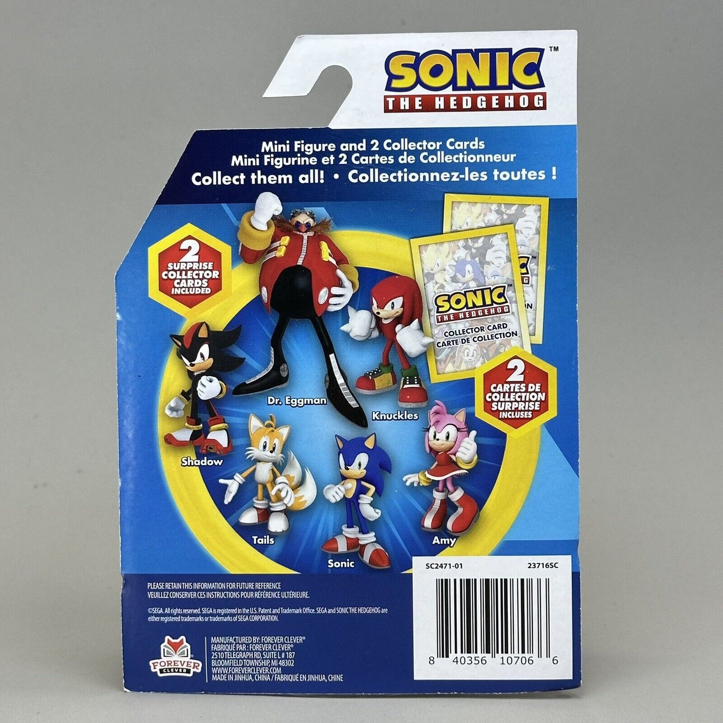 Sonic The Hedgehog Amy 2.5" Action Figure with 2 Collector Cards Sega Brand New