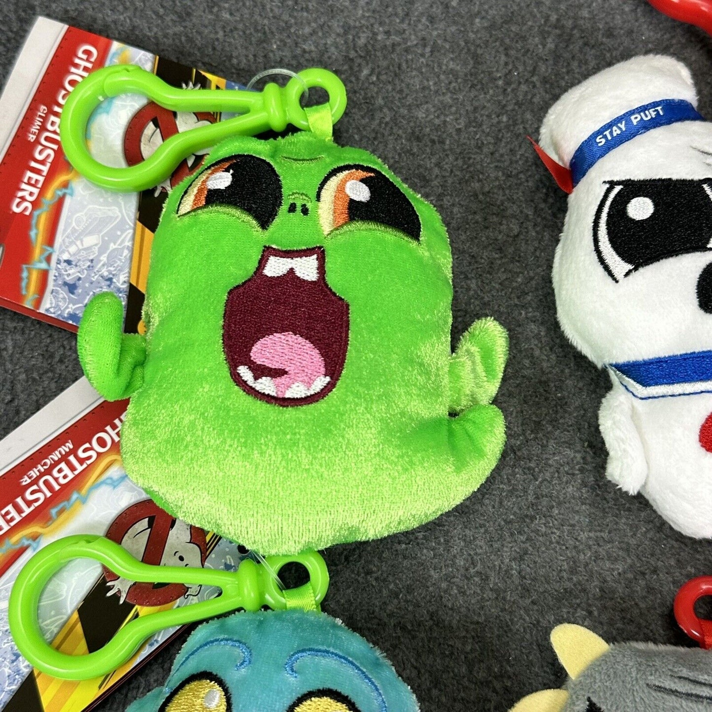 Set of 4 Ghostbusters Slimer Stay Puft Muncher & Terror Dog 4" Plush w/ Hooks