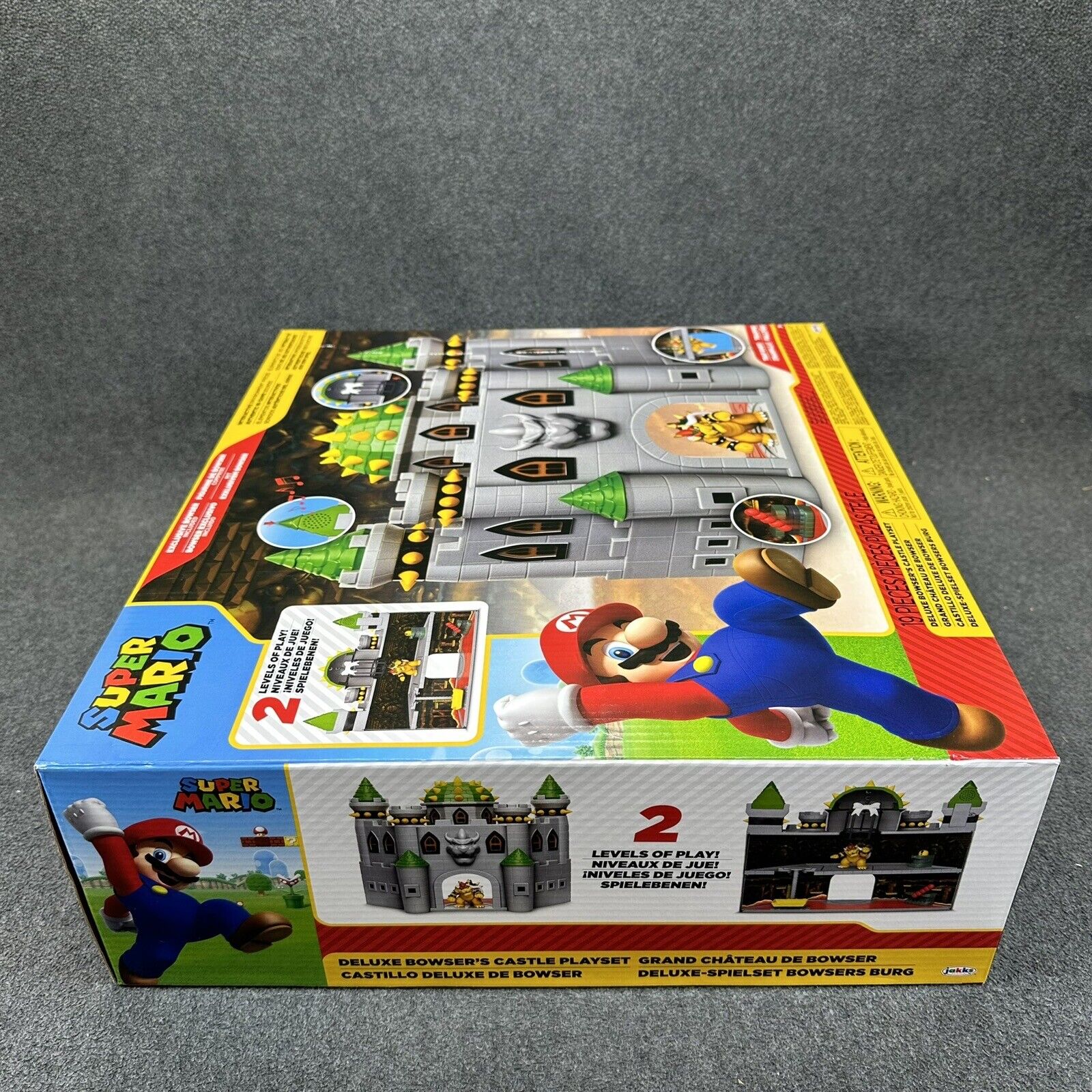 Super Mario Deluxe Bowser's Castle Playset w/ 2.5" Exclusive Bowser Figure - New