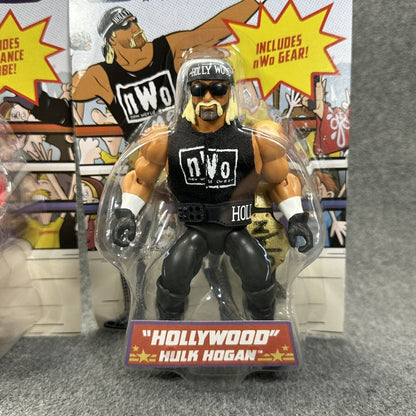 Mattel WWE Superstars Retro Card Ric Flair & NWO Hulk Hogan Retro 5.5" Figures