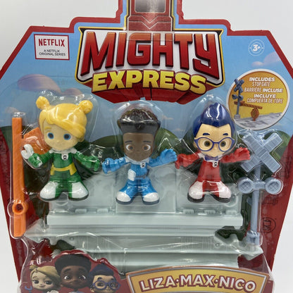 Mighty Express 3 Figure Pack - Liza, Max, and Nico - Spin Master - Netflix - New