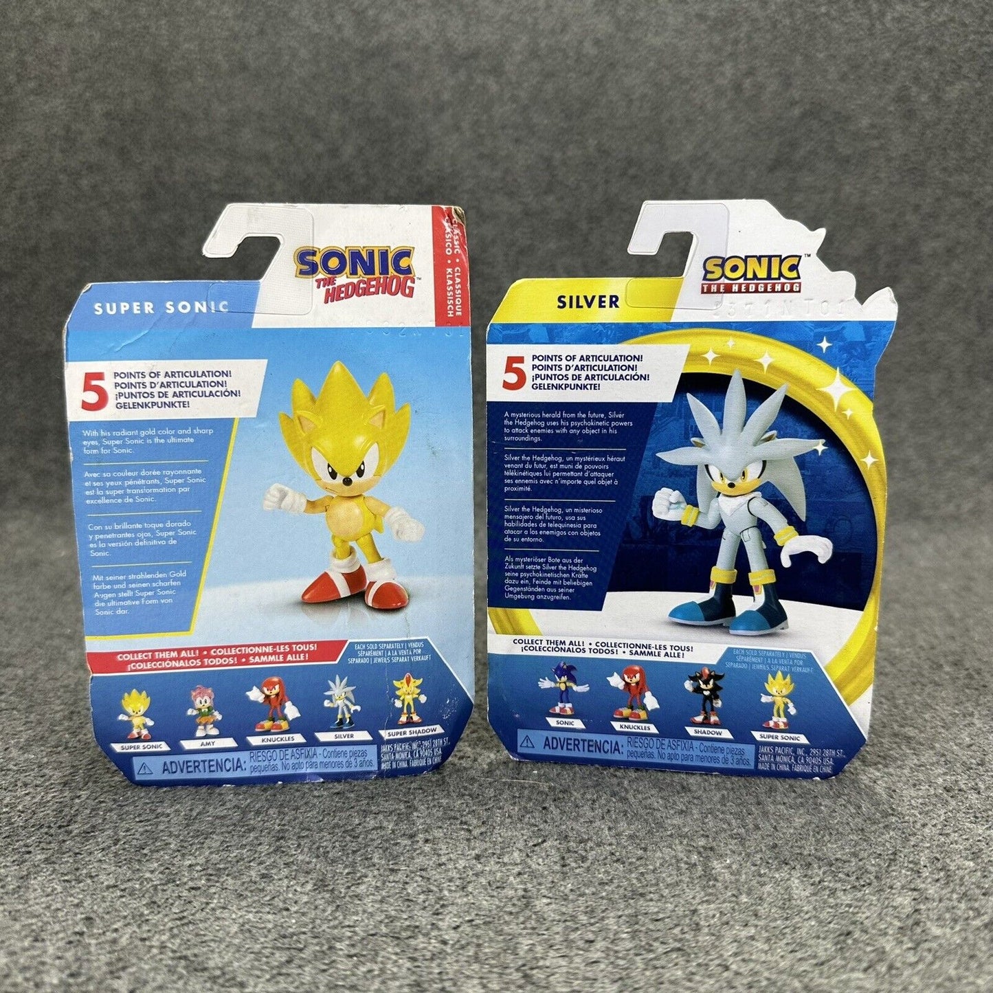 Sonic The Hedgehog Silver Dr. Eggman Super Sonic Amy RhinoB 2.5" Action Figures