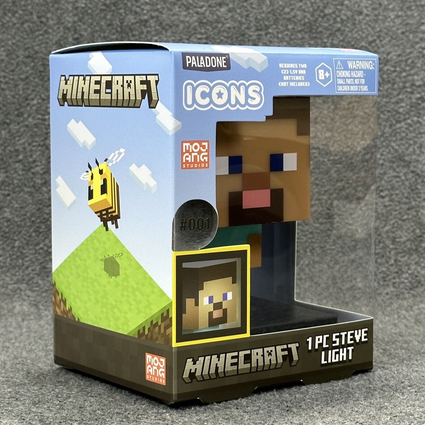 Minecraft Steve Night Light Lamp 3D Character 4.5" Figure Icons Paladone #001