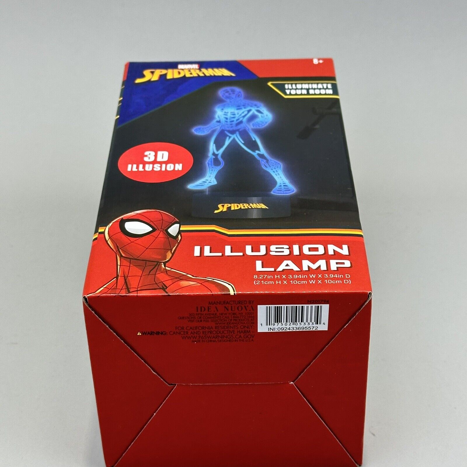 Marvel Spider-Man Small 3D Illusion 8" Tall Lamp Battery Operated - Brand New