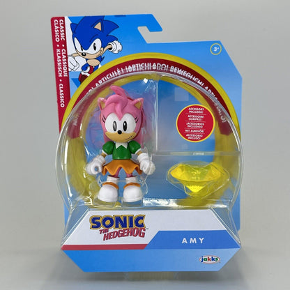 Sonic the Hedgehog Amy with Yellow Chaos Emerald 4" Action Figure Jakks - New