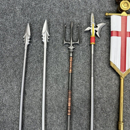 Lot of 9  Mythic Legions Dark Templar Flag with Accessory Weapons Spears