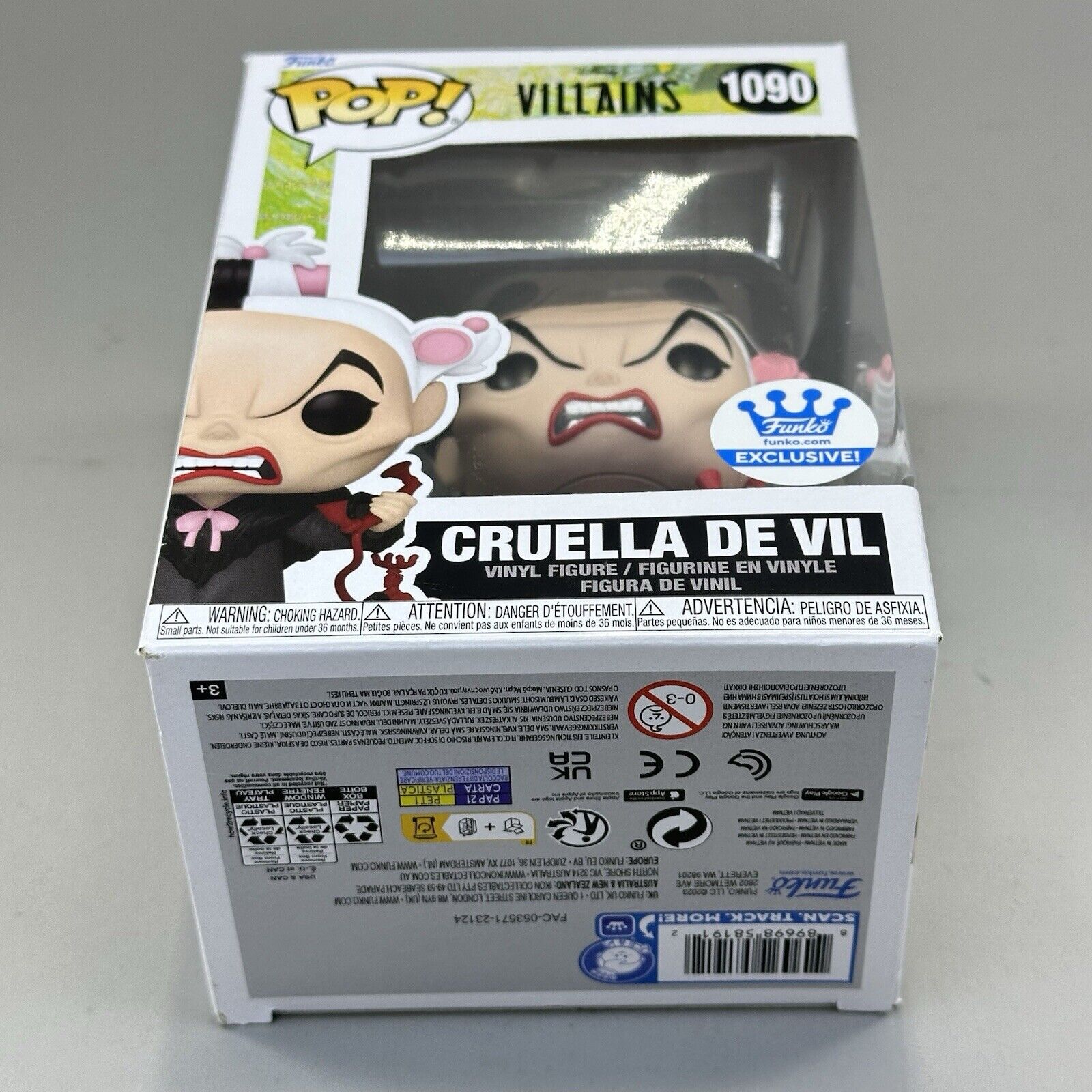 Funko Pop! Disney Villains Cruella De Vil Funko Exclusive #1090 Vinyl Figure New