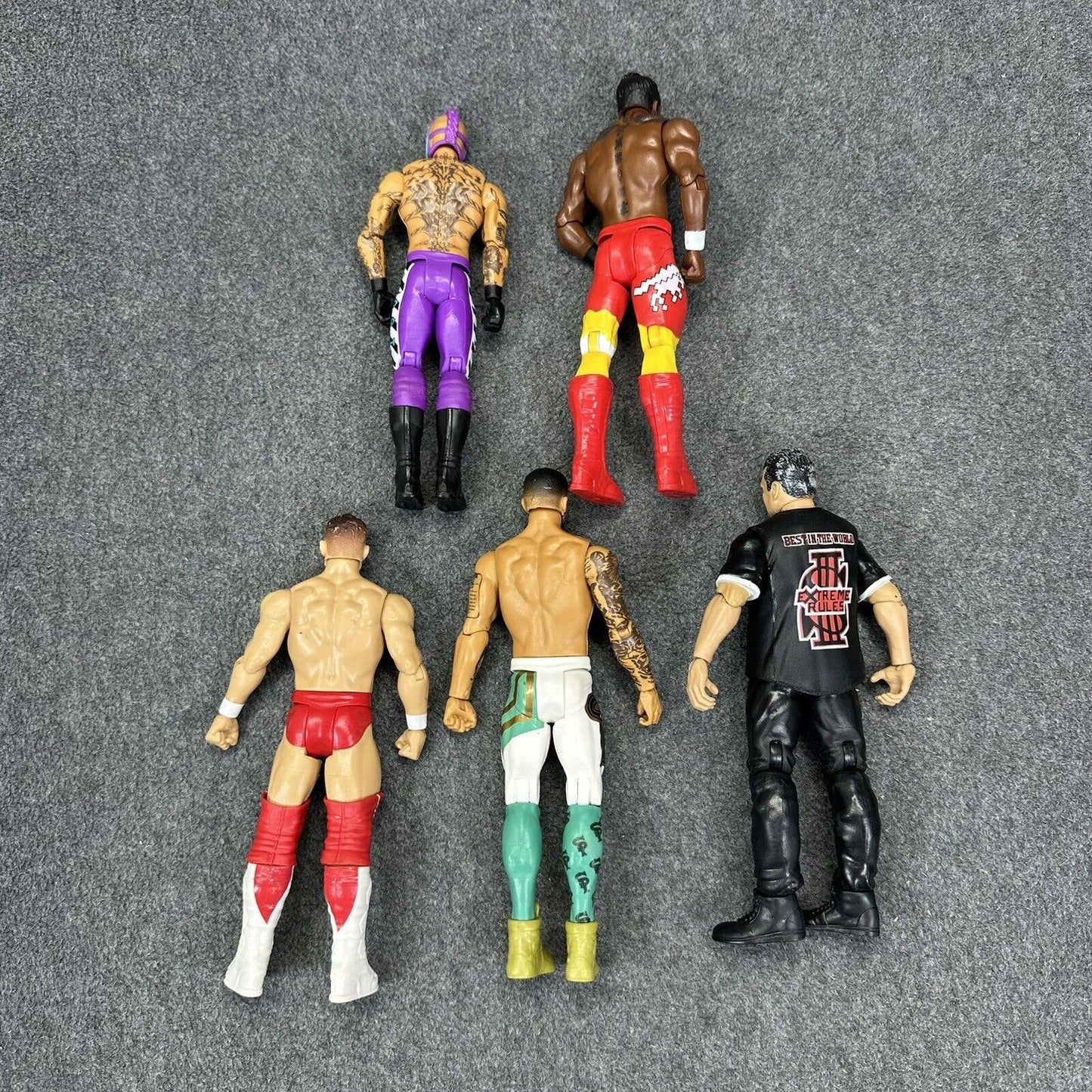 WWE Mattel Basic Lot of 5 Wrestling Action Figures Rey M. Finn Valor Shane