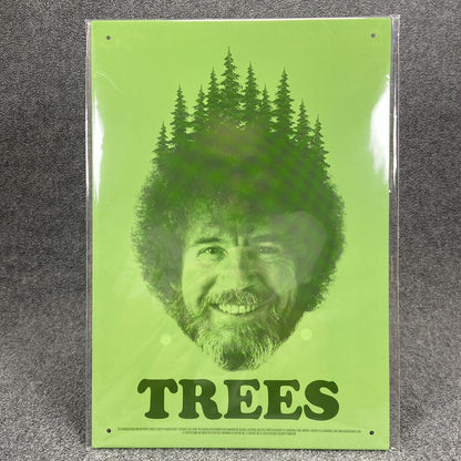 Bob Ross Trees - Green Tin Metal Sign (30239)  8" X 11" - Brand New