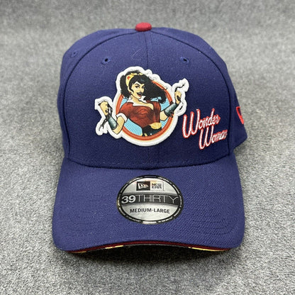 DC Comics DC Bombshells Wonder Woman New Era 39Thirty Med-Large Blue Fitted Hat