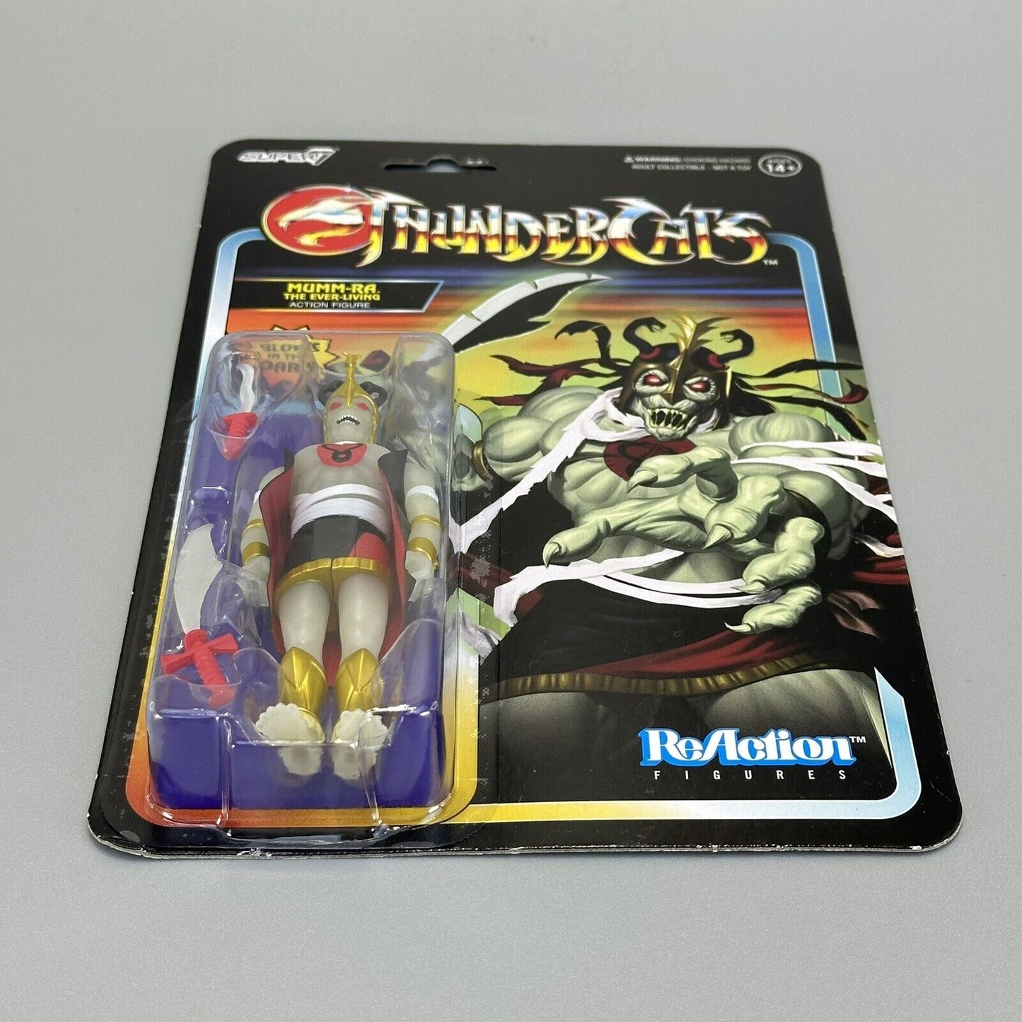 Super7 ReAction ThunderCats Mumm-Ra The Ever Living 3.75" Glow-in-the-Dark Fig.