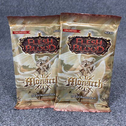 2x Flesh and Blood TCG Monarch 15-Card Booster Pack Unlimited Edition New Sealed