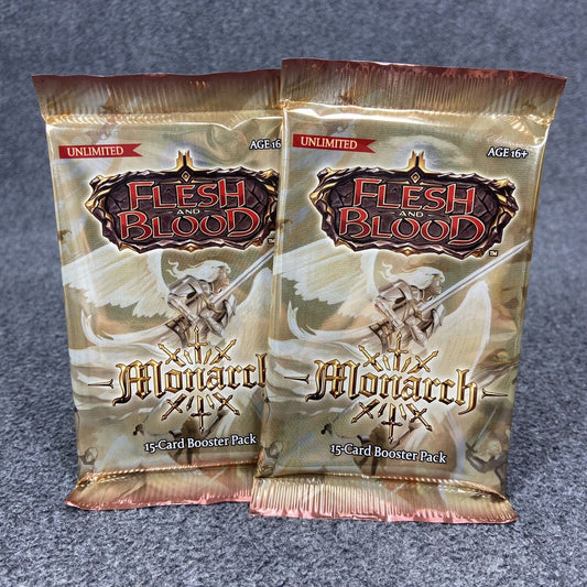 2x Flesh and Blood TCG Monarch 15-Card Booster Pack Unlimited Edition New Sealed