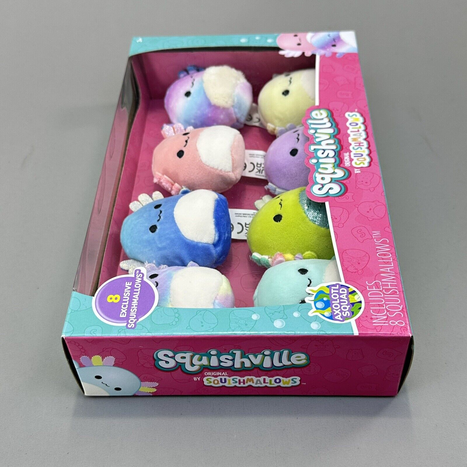 Squishmallows Squishville Axolotl Squad 2" Plush Limited 8-Pk Set - Brand New