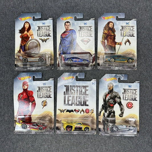 2017 Hot Wheels DC Justice League Movie Cars Complete Bundle of 6 - Sealed