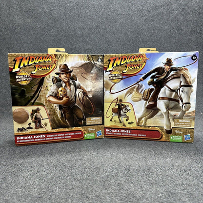 Indiana Jones Worlds Of Adventure Backpack & Horse 2.5" Action Figure Set Bundle