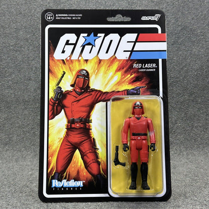 Super7 G.I. Joe Cobra Army Builder Lot Commander Red Ninja & Red Laser 3.75" New