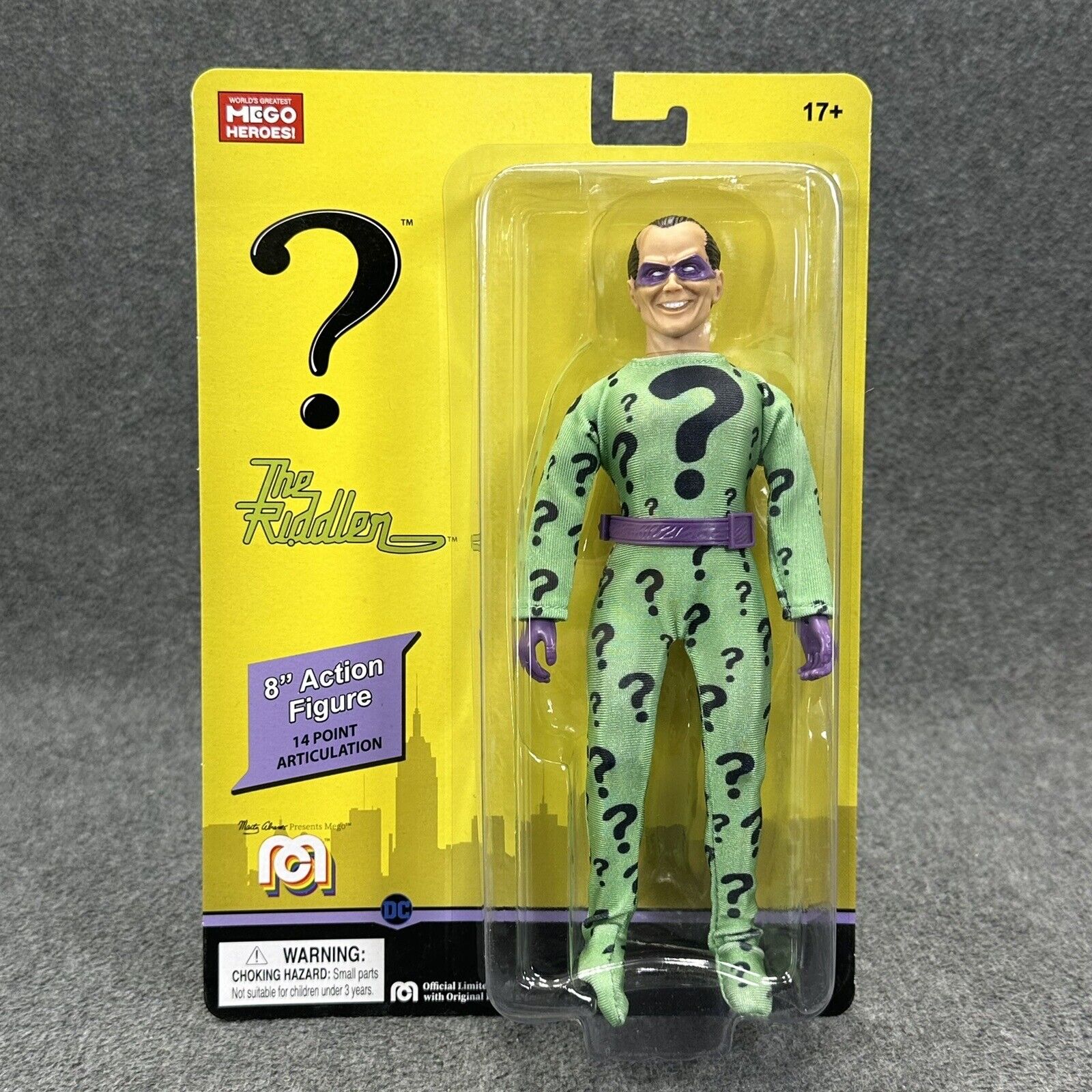 MEGO Heroes DC Batman The Riddler 8" Action Figure 14 Point Articulation! #62810