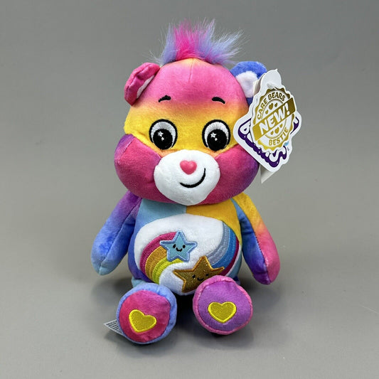 Care Bears 9" Bean Plush Dare to Care Bear Tie-Dye & Glitter Belly New with Tags