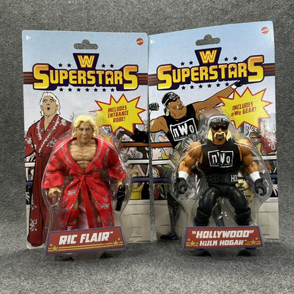 Mattel WWE Superstars Retro Card Ric Flair & NWO Hulk Hogan Retro 5.5" Figures