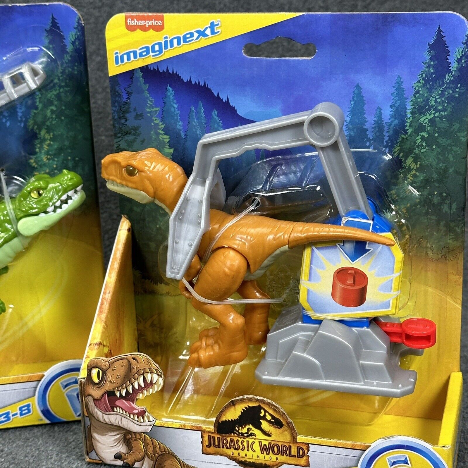 Fisher-Price imaginext Jurassic World Atrociraptor Dimetron & Pyroraptor Figures