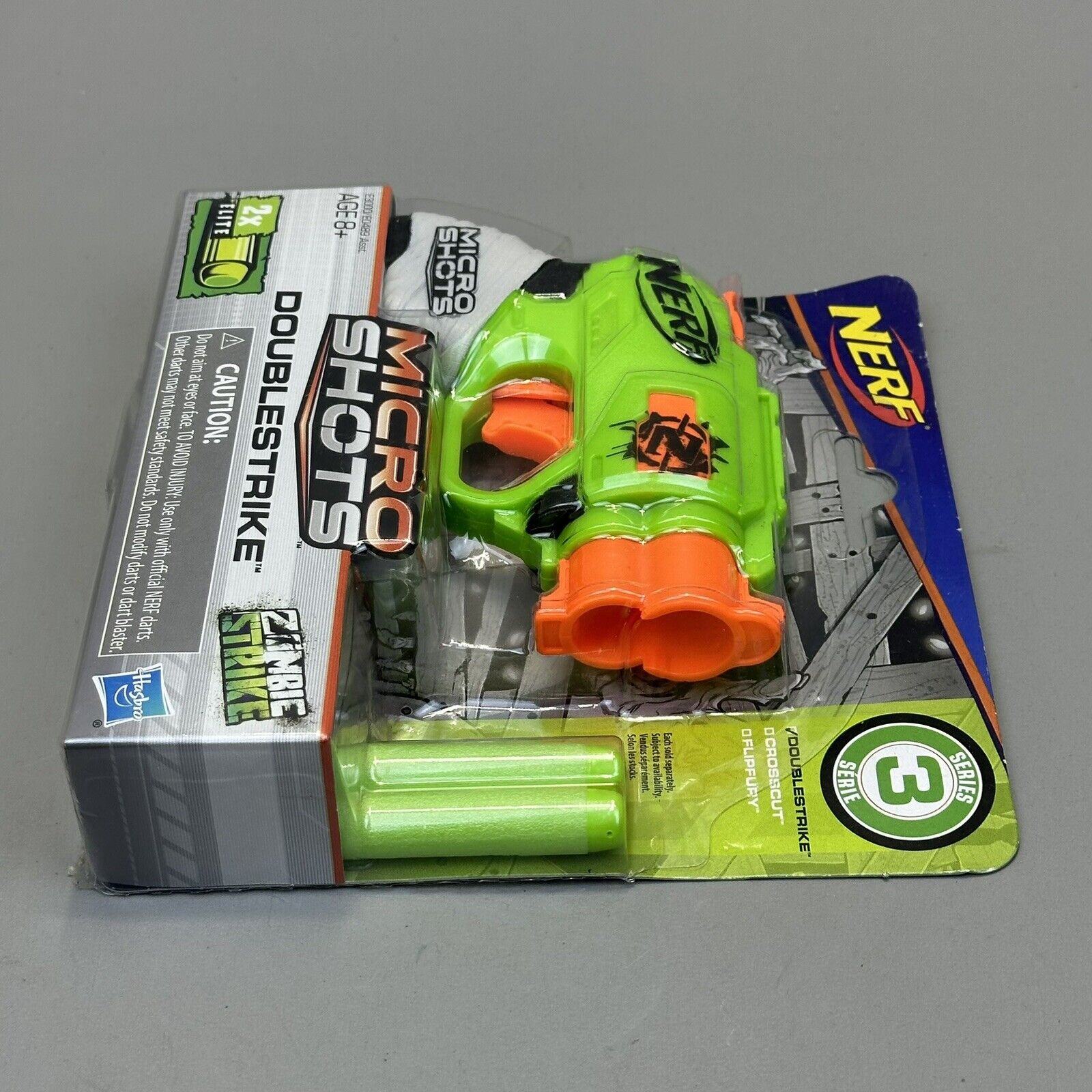 NERF Microshots Zombie Strike Doublestrike Blaster Hasbro - Brand New