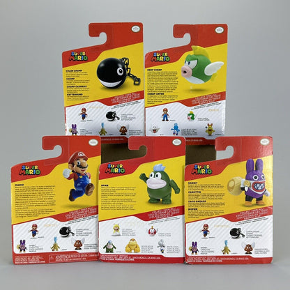 Lot of 5 Super Mario Jakks 2.5" Action Figures Deep Cheep, Spike, Chain Chomp