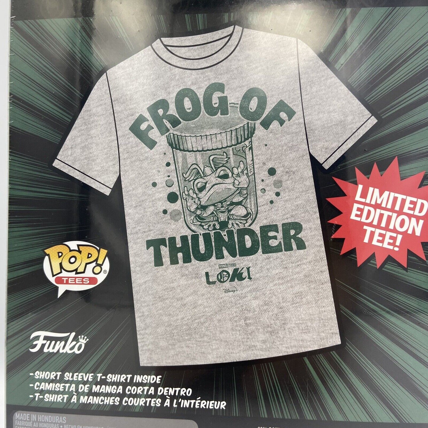 Funko Pop! Tees Marvel Studios Loki Frog Of Thunder Short Sleeve T Shirt XL New