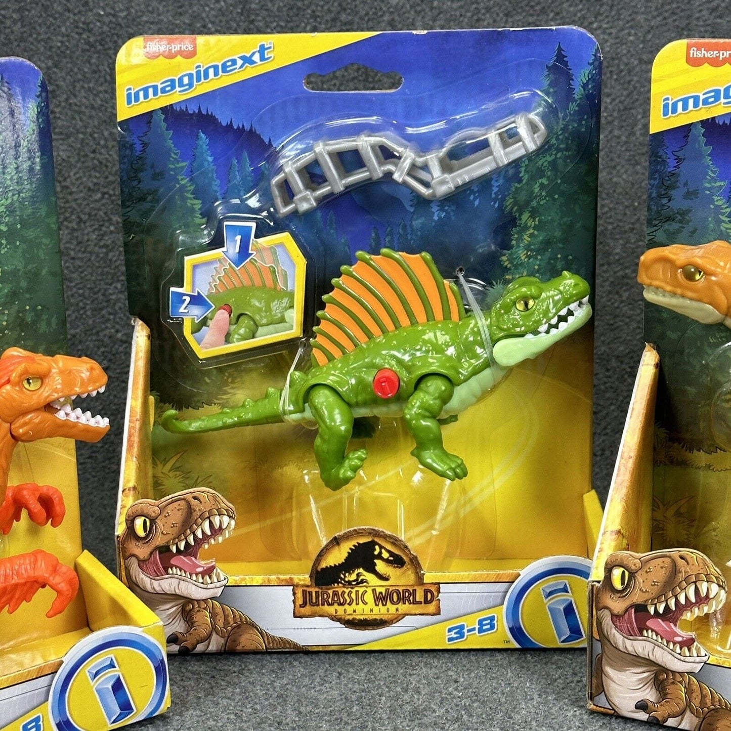 Fisher-Price imaginext Jurassic World Atrociraptor Dimetron & Pyroraptor Figures