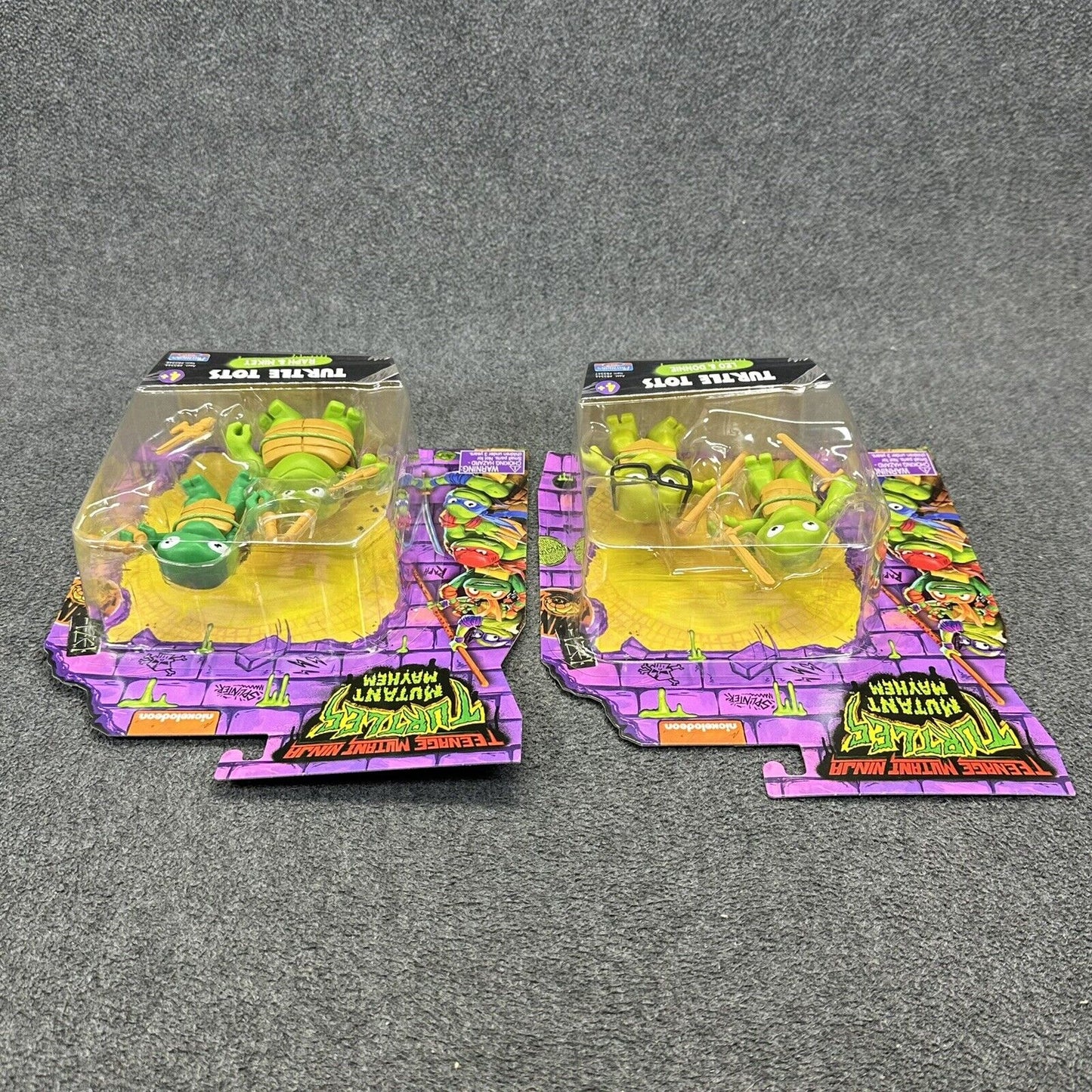 Teenage Mutant Ninja Turtles Mutant Mayhem Tots Raph Mikey & Leo Donnie Figures