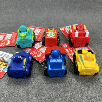 Lot of 6 Playskool Transformers Heroes Rescue Bots Academy Mini Bot Racers - New