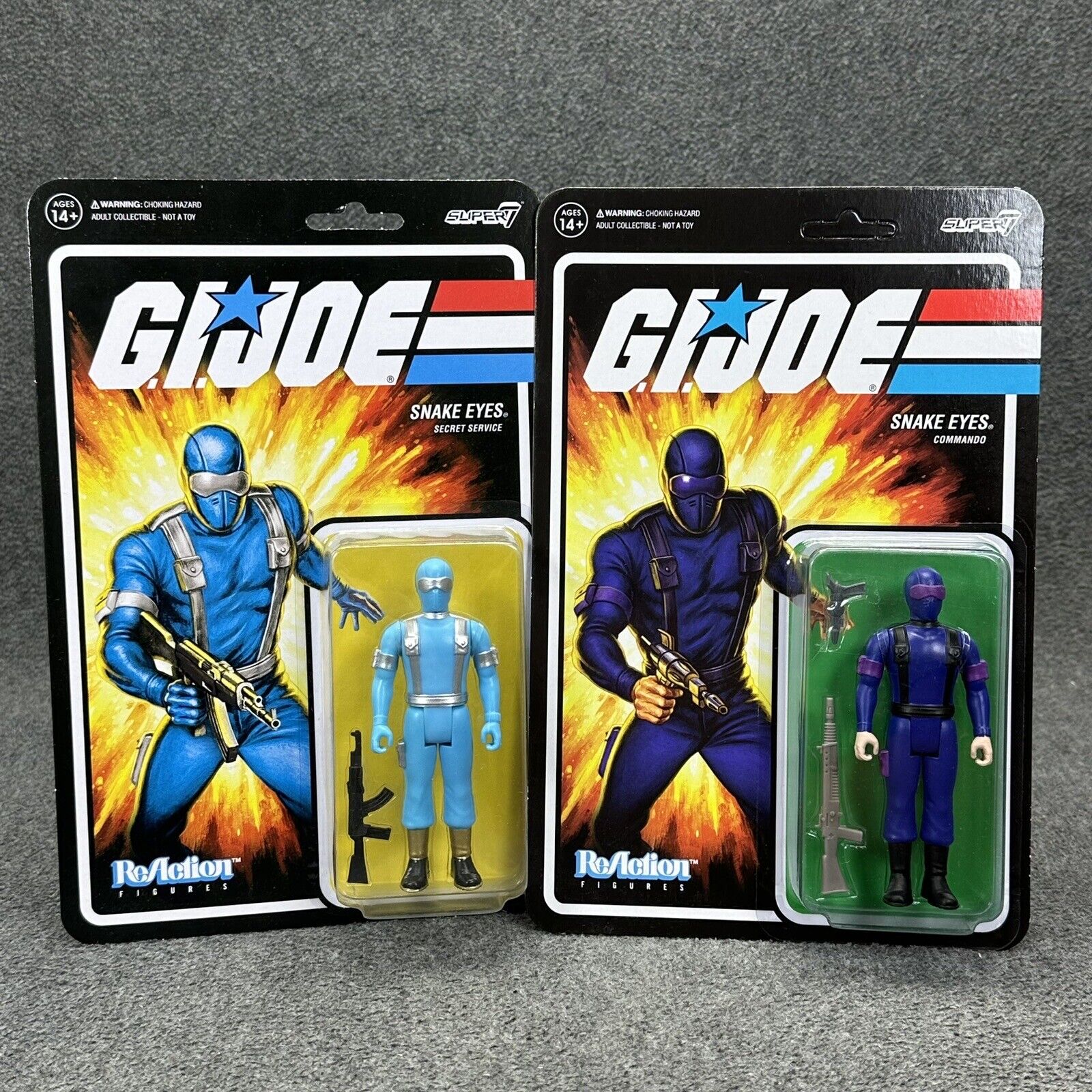 Super7 GI Joe SNAKE EYES Secret Service Commando 3.75” Retro Action Figures