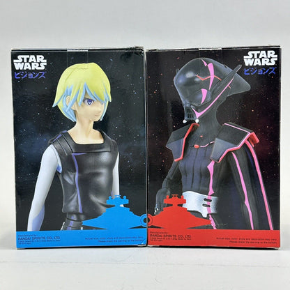 Star Wars Visions The Twins Am with Helmet & Karre Bandai Banpresto Figures Lot