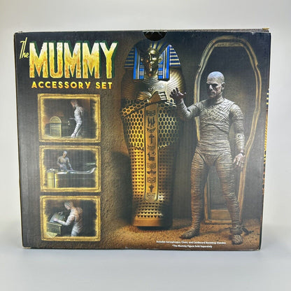 NECA Universal Monsters The Mummy 7" Action Figure w/ Casket Bundle Diorama Set