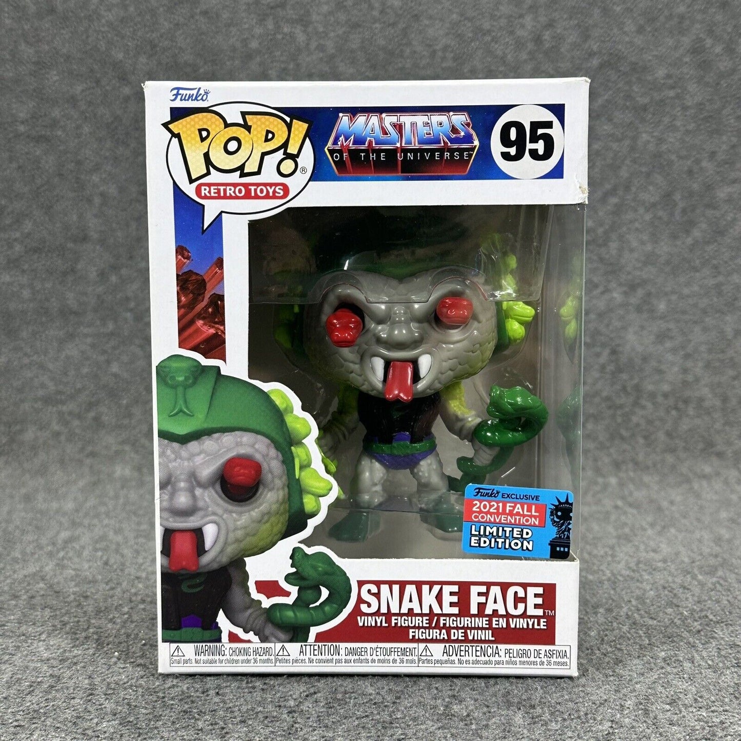 Funko Pop Masters Of The Universe Snake Face #95 2021 Fall Con Exclusive Damage