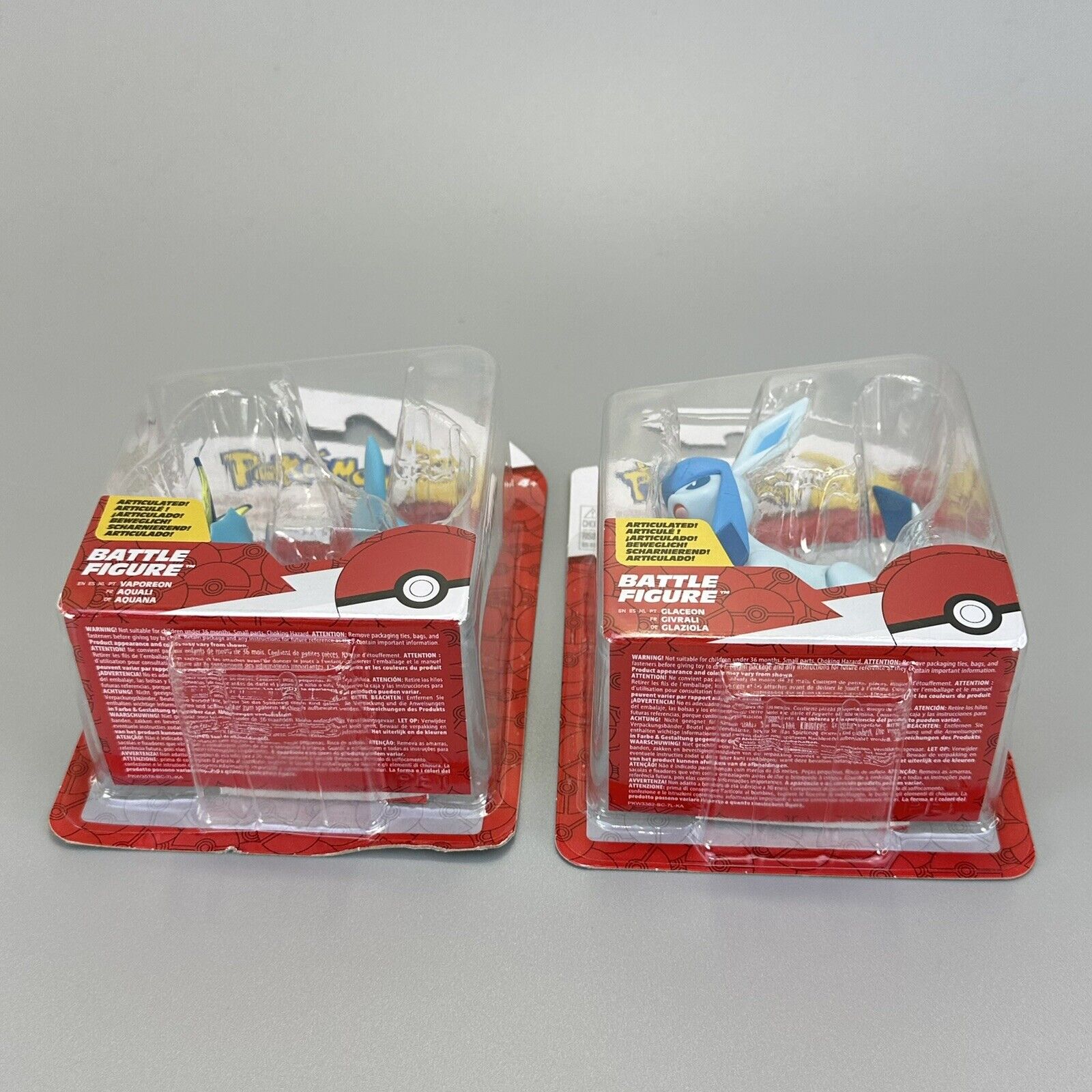 Pokémon Battle Figure Pack Glaceon & Vaporeon 3" Action Figures Bundle - New