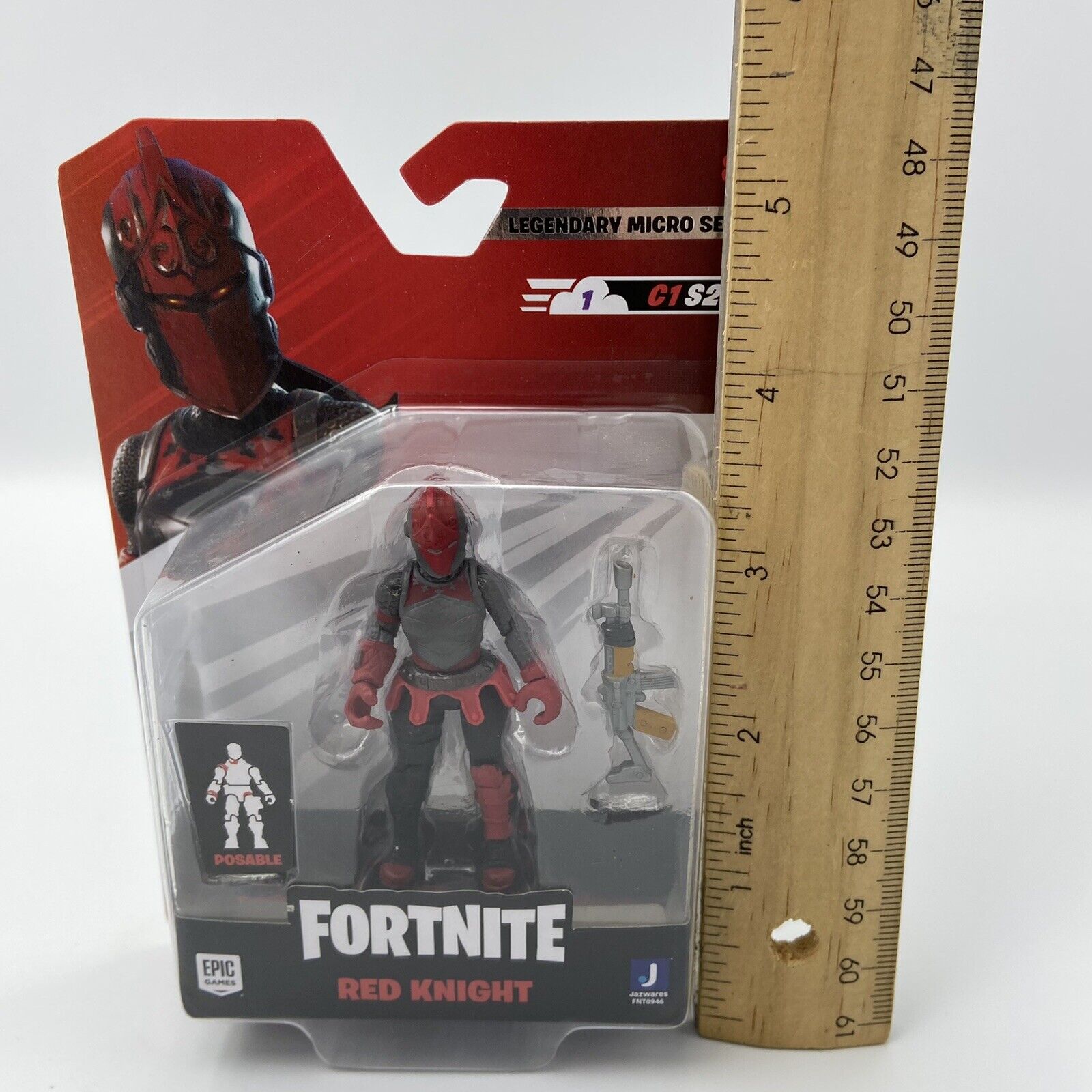 Fortnite Red Knight Legendary Micro Series 2.5" Action Figure w/ Gun - Brand New