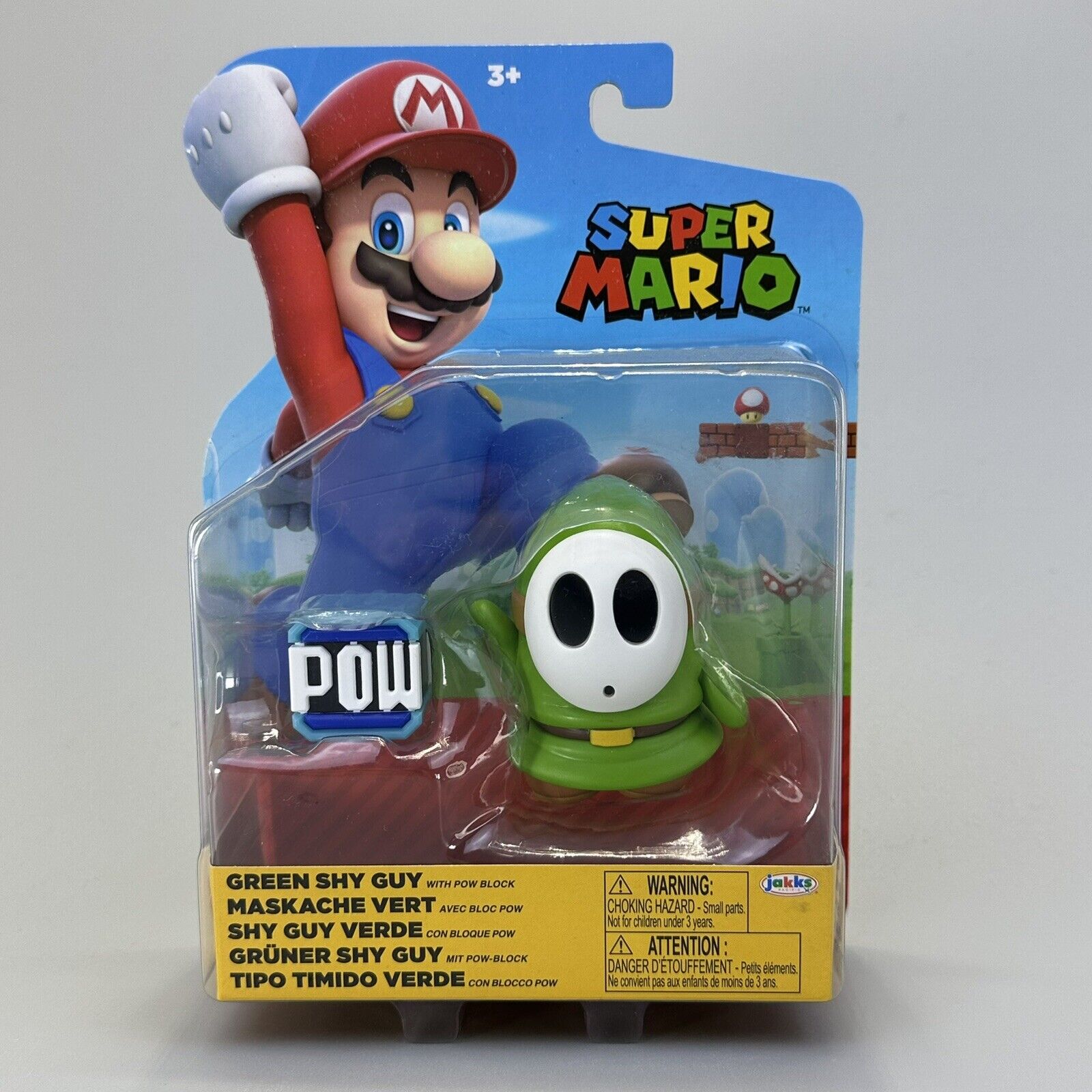 Super Mario Green & Light Blue Shy Guy 4" Action Figures with Accessories - New