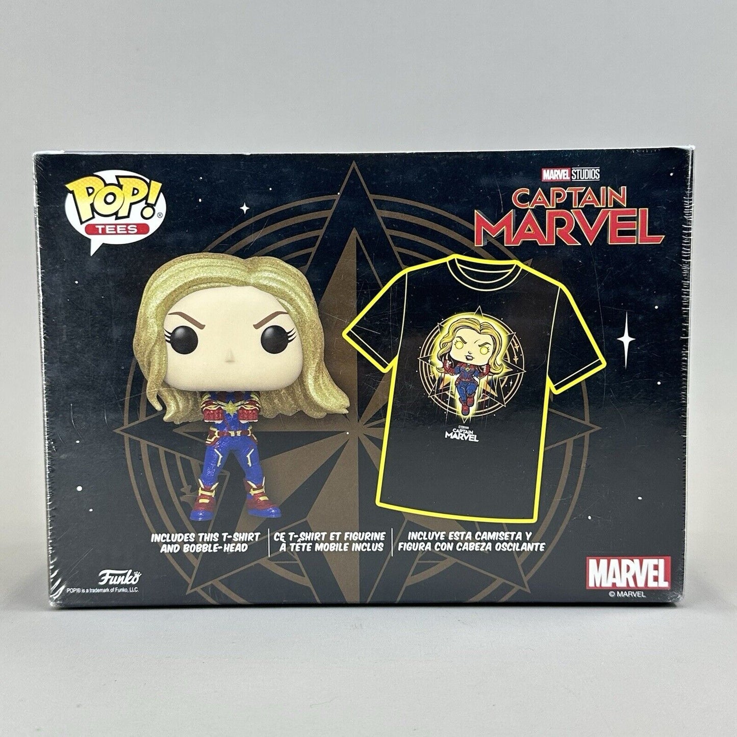 Funko Pop! Tees - Marvel Captain Marvel Size Medium T-Shirt w/ Pop Vinyl Figure