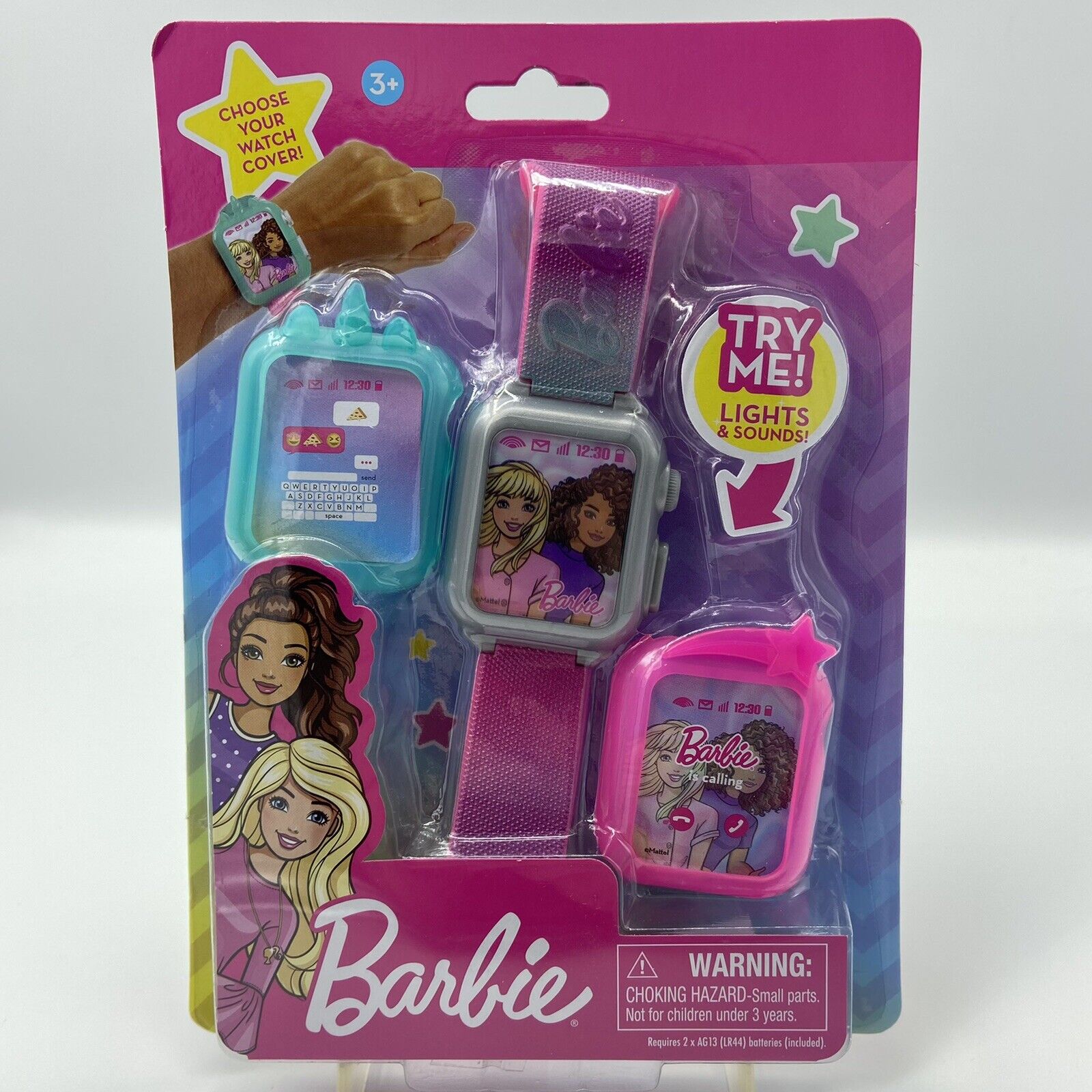 Barbie Smart Toy Watch With Light & Sound - Interchangeable Covers - Brand New