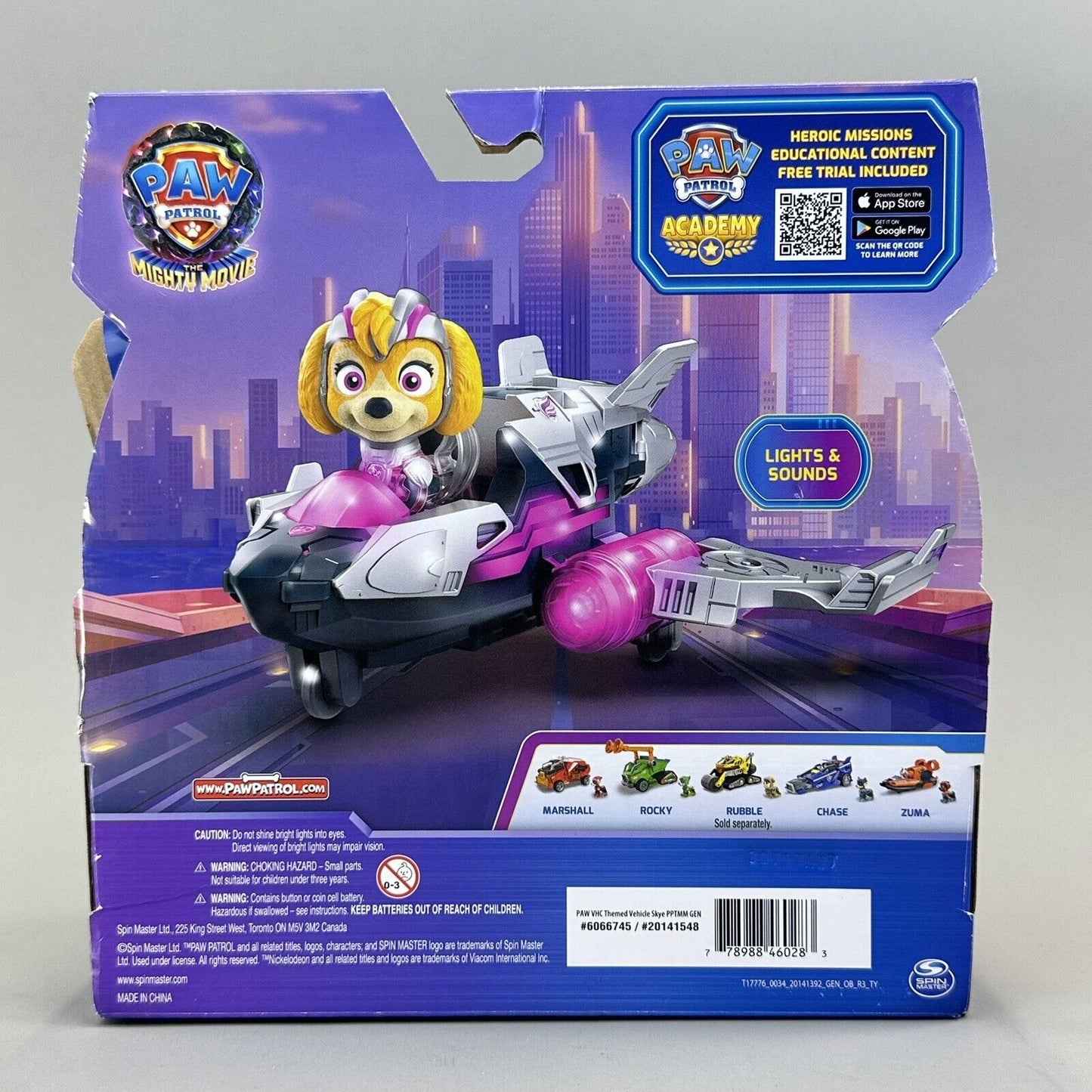 PAW Patrol: The Mighty Movie Skye Jet With Figure Lights Sounds - Brand New