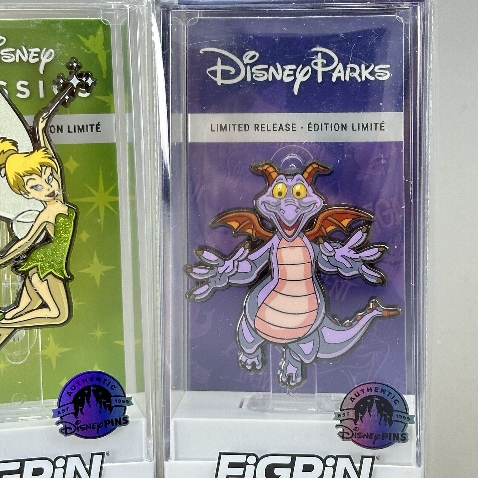 Disney Parks FIGPIN 683 Figment & 647 Tinker Bell Pins Limited Release Exclusive