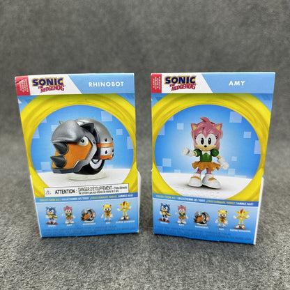 Sonic The Hedgehog Silver Dr. Eggman Super Sonic Amy RhinoB 2.5" Action Figures