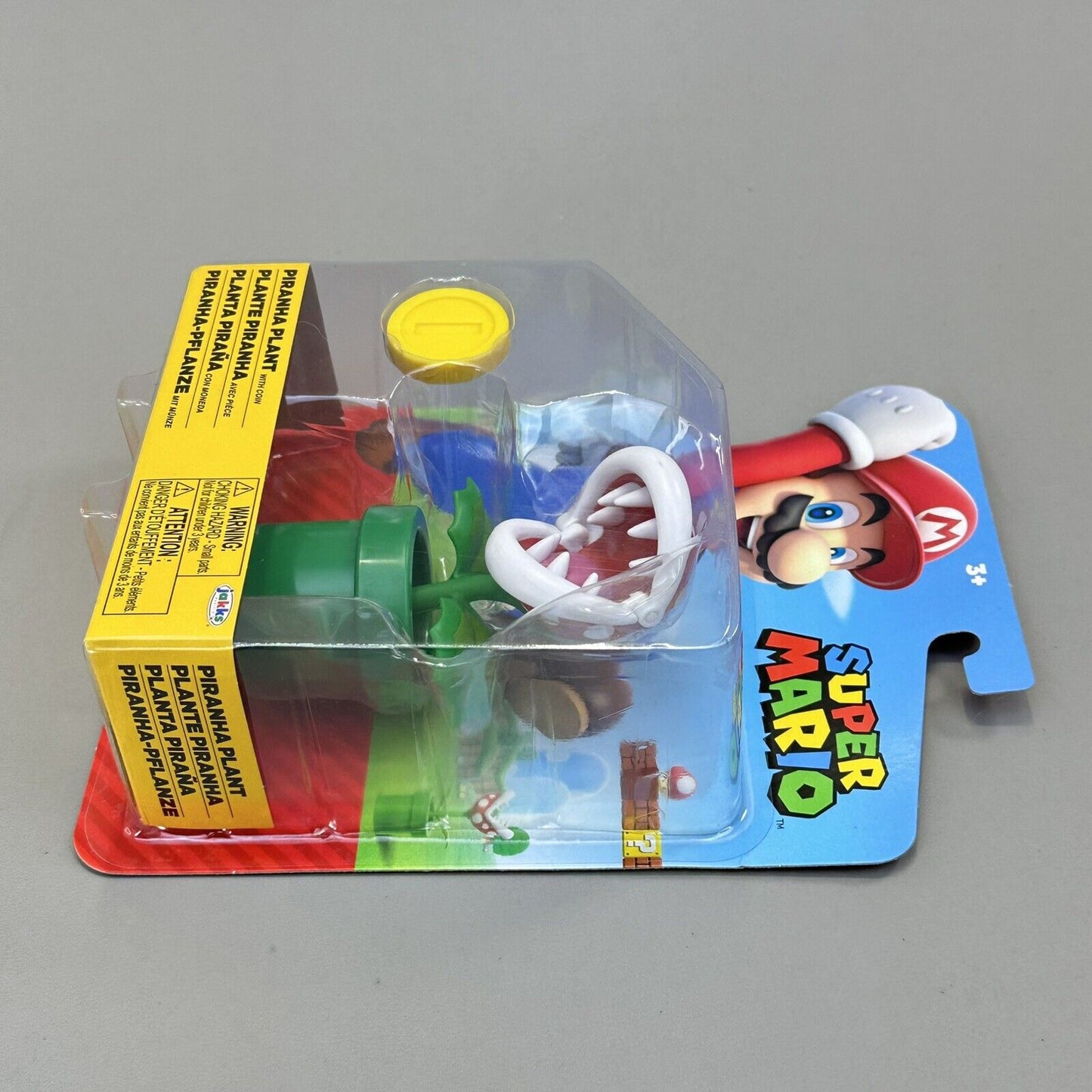 Super Mario Piranha Plant With Coin 4" Action Figure Nintendo Jakks - Brand New