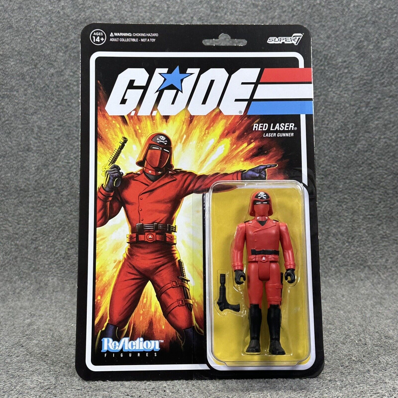 Super7 G.I. Joe Cobra Army Builder Lot Commander Red Ninja & Red Laser 3.75" New