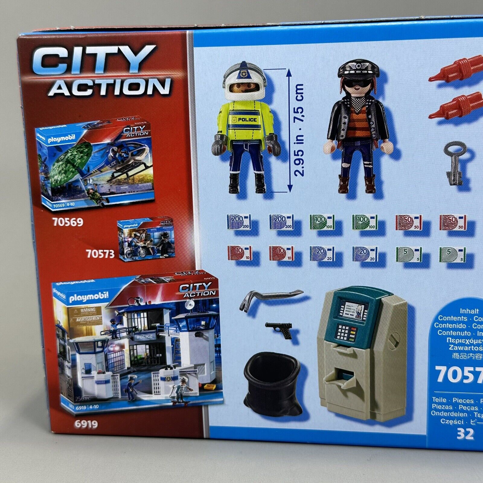 Playmobil City Action Bank Robber Chase Building 32 Pcs Set 70572 - Brand New