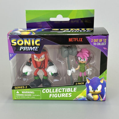 Sonic Prime Series 2 Knuckles & Amy 2.5" Figure 2-Pack SEGA Netflix - Brand New