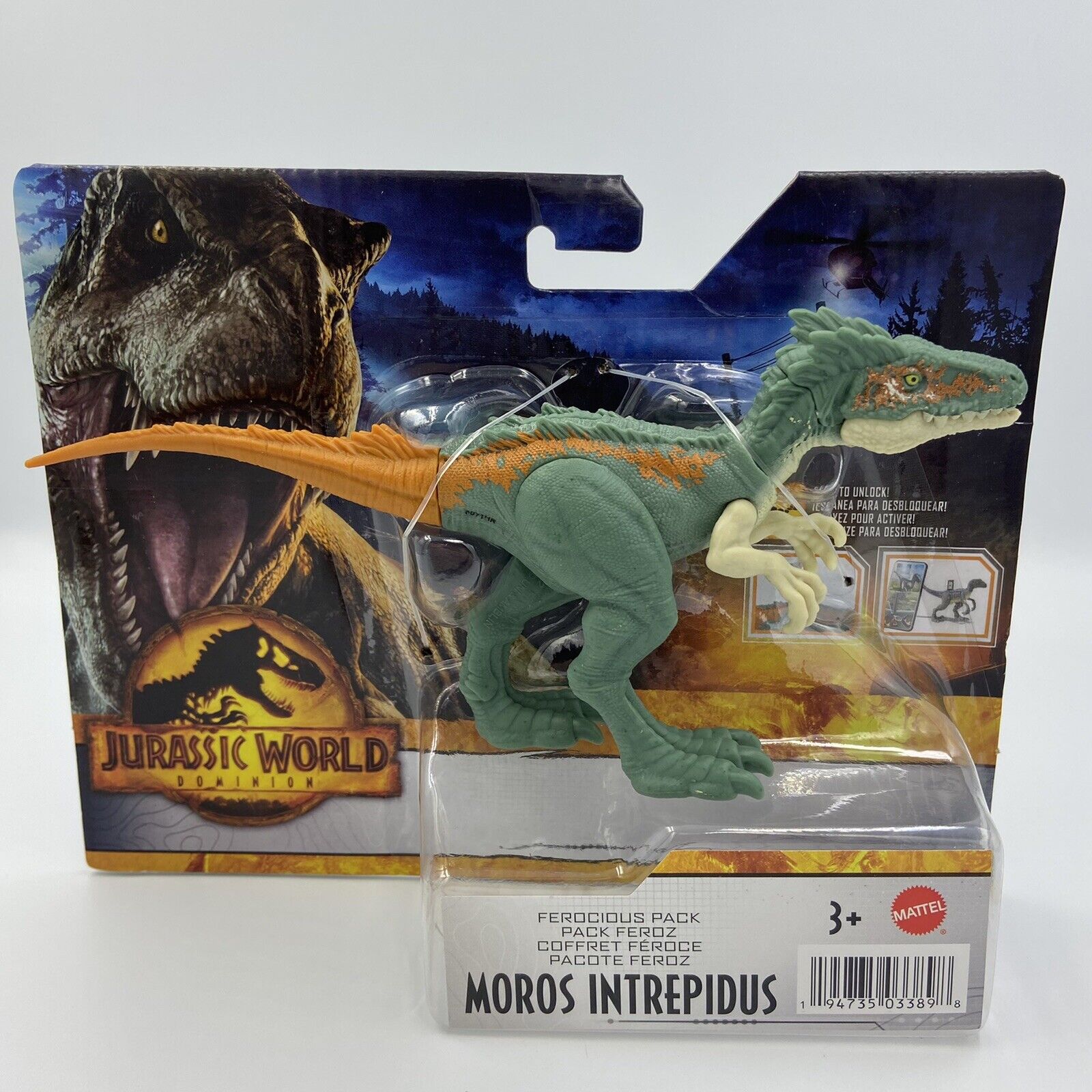 Jurassic World Dominion Moros Intrepidus Ferocious Pack 3" X 8" Action Figure