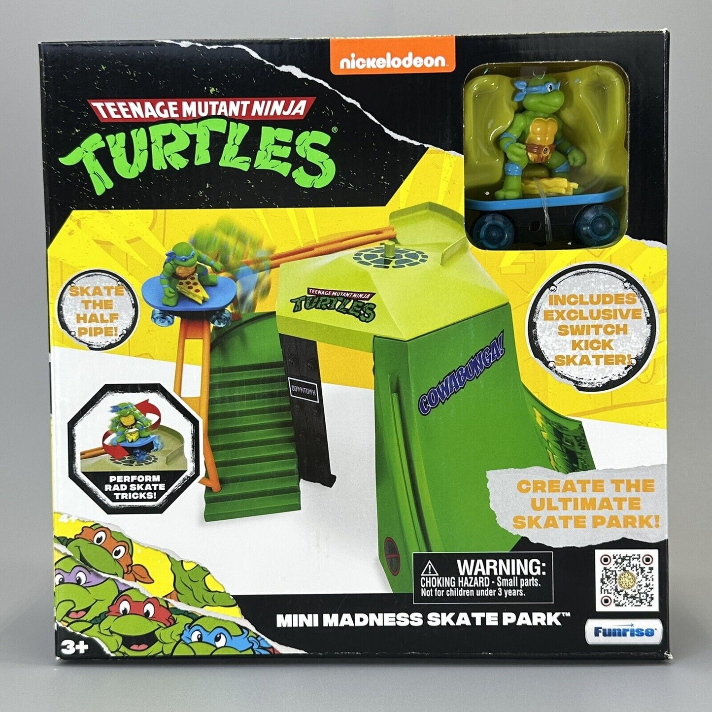 Funrise Teenage Mutant Ninja Turtles Mini Madness Skate Park Playset w/ 3" Leo