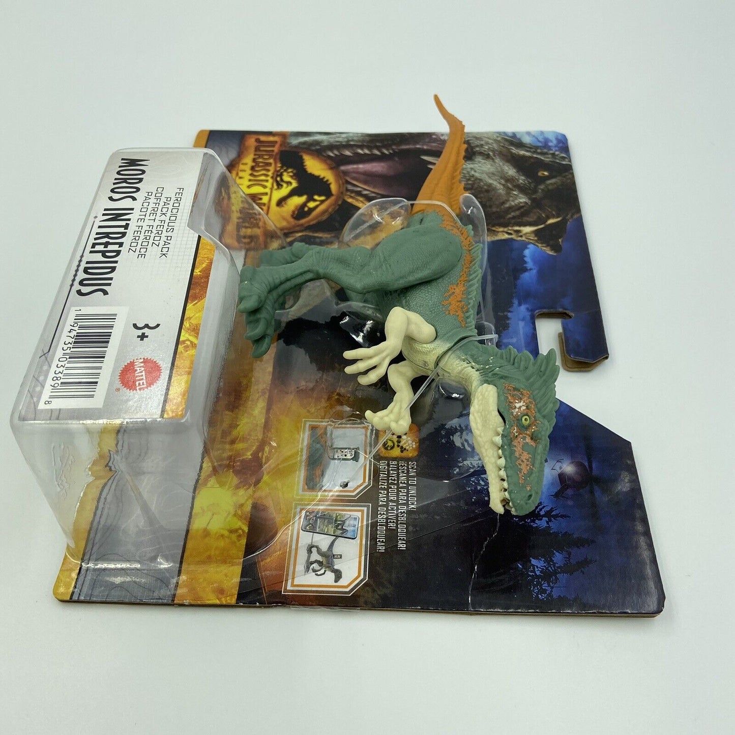 Jurassic World Dominion Moros Intrepidus Ferocious Pack 3" X 8" Action Figure